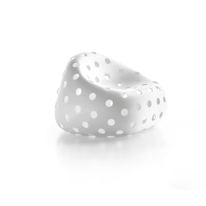 Airball Single Armchair - Zebrano Outdoor modern perforated outdoor armchair
