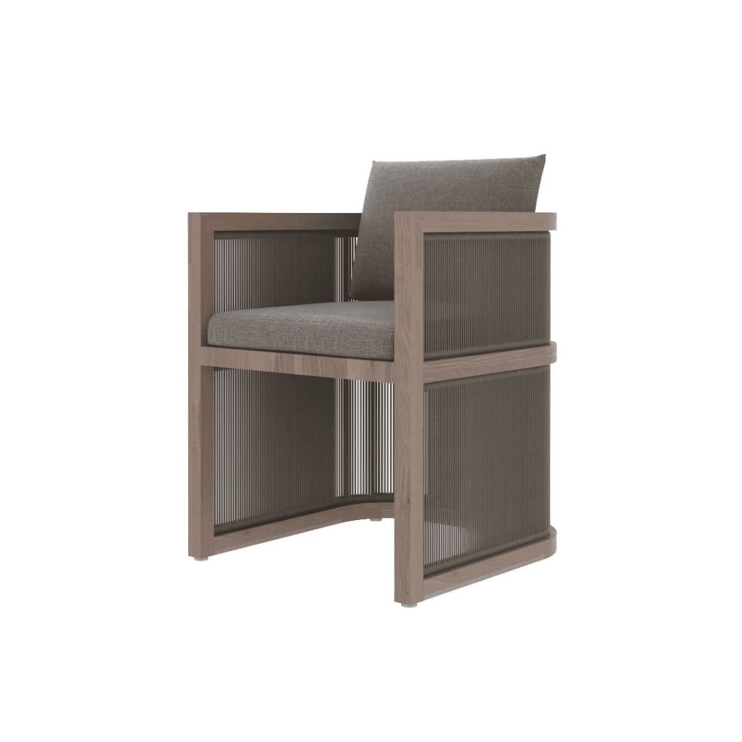 Bali Sandalye – Zebrano Outdoor teak ve denizci halatı detaylı dış mekan sandalyesi