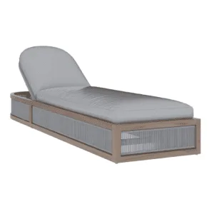Bali Sun Lounger - Zebrano Outdoor teak and rope detailed outdoor sun lounger