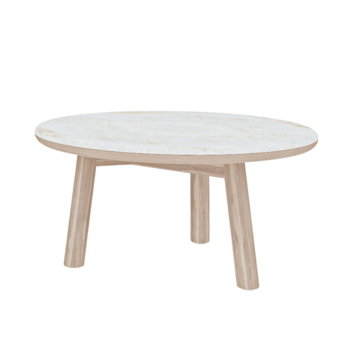 Lotus Outdoor Teak Coffee Table - Round Outdoor Furniture - Zebrano