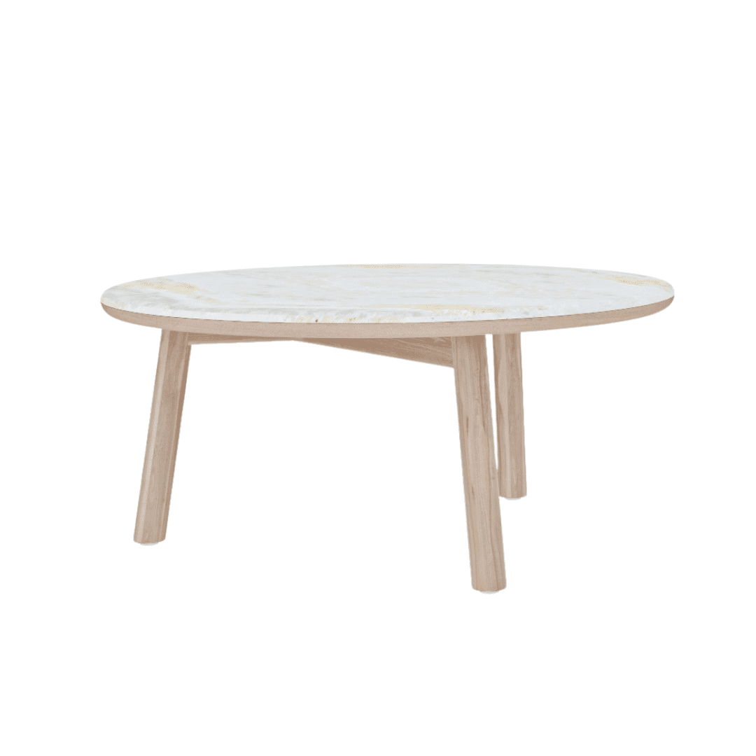 Lotus Outdoor Teak Coffee Table - Round Outdoor Furniture - Zebrano