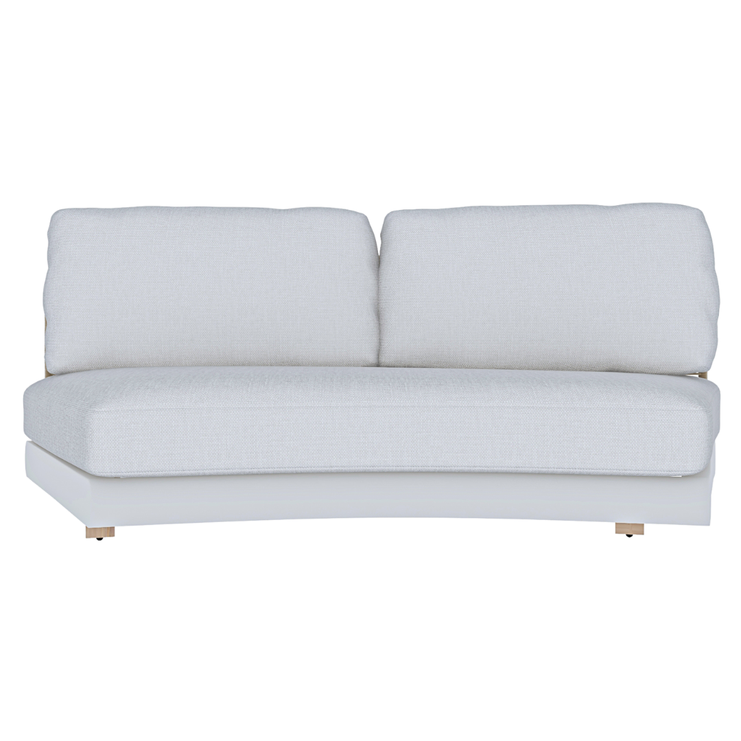 Halfmoon Double Corner Module - Zebrano Outdoor modern outdoor armchair