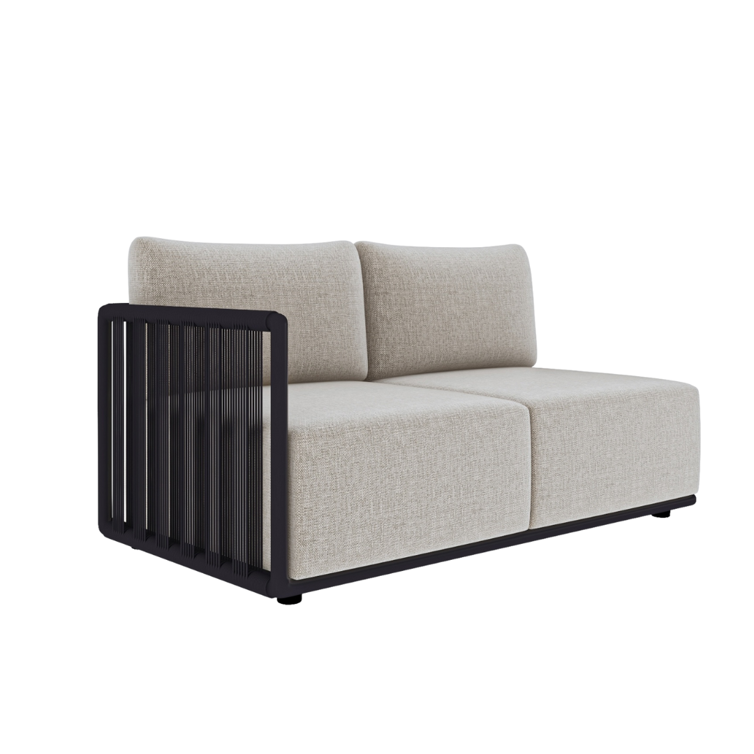 Loop Double Left Module - Zebrano Outdoor modern outdoor armchair