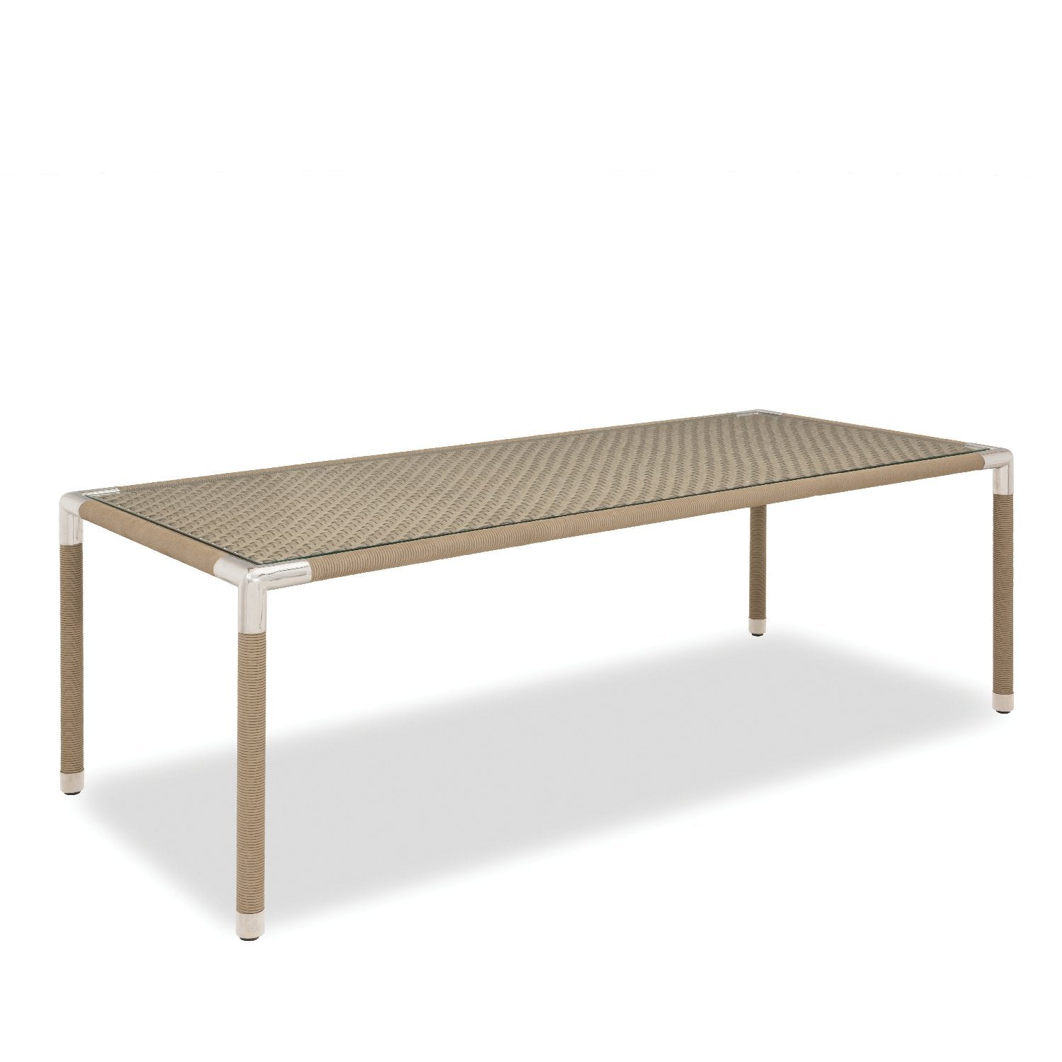 Marina Rope Yemek Masası – Zebrano Outdoor halat detaylı dış mekan yemek masası