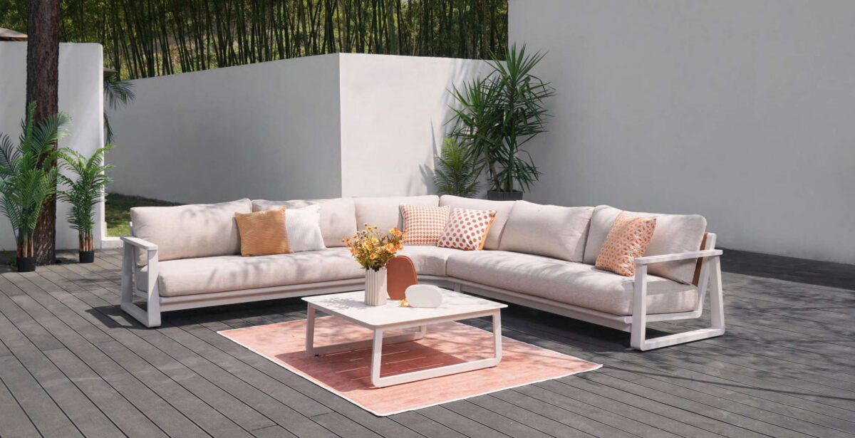 150988.01 Leather corner sofa set of 4（1）