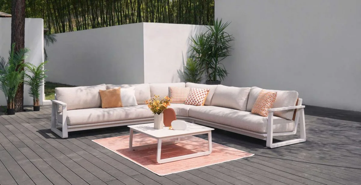 150988.01 Leather corner sofa set of 4（1）