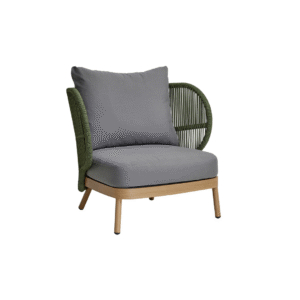 jumbo single armchair, green mesh back outdoor armchair, modern balcony armchair, comfortable garden sitting armchair