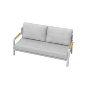 Mili Double Armchair - modern outdoor armchair with wooden details