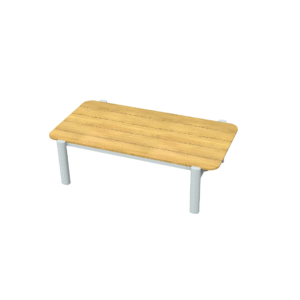 Mili Center Table - outdoor coffee table with natural wood surface