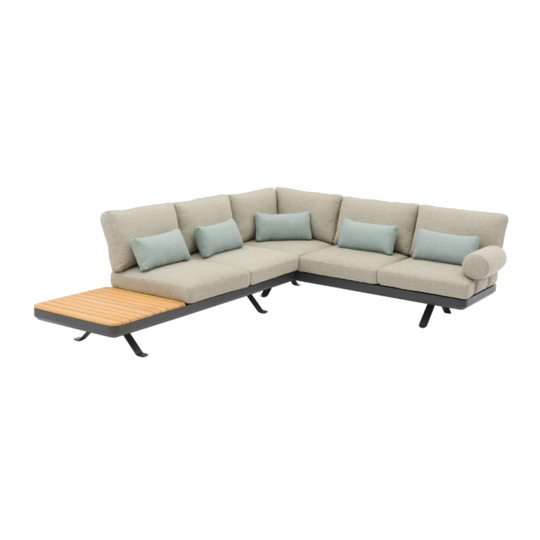 orlando corner set, outdoor corner sofa, garden seating group with teak coffee table, modern garden furniture