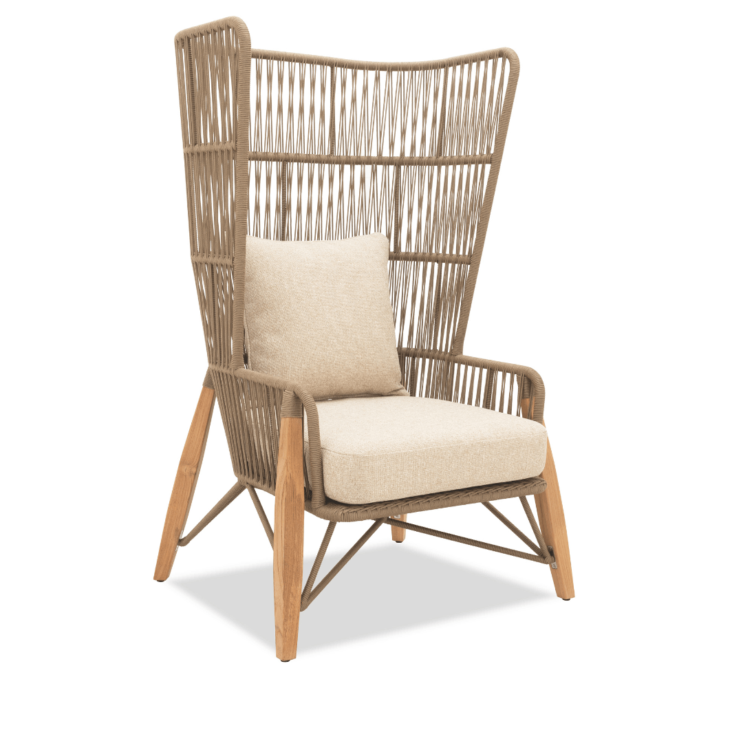 Pimlico Yüksek Sırtlı Berjer – Ahşap ayaklı dış mekan berjer koltuk modeli