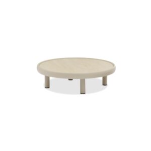 Cloud Center Coffee Table 80 cm Zebrano Outdoor Beige Round Top Cream Metal Legs Minimal Garden Furniture