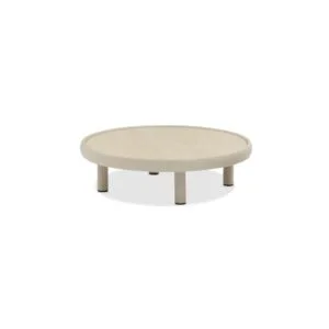 Cloud Center Coffee Table 80 cm Zebrano Outdoor Beige Round Top Cream Metal Legs Minimal Garden Furniture
