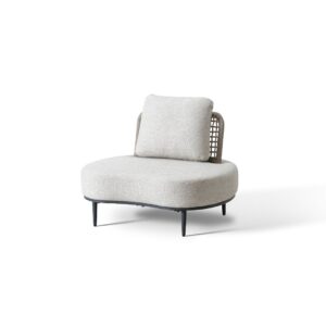 Garden single armchair Zebrano Outdoor Crown series modern design outdoor furniture gray upholstered mesh detail