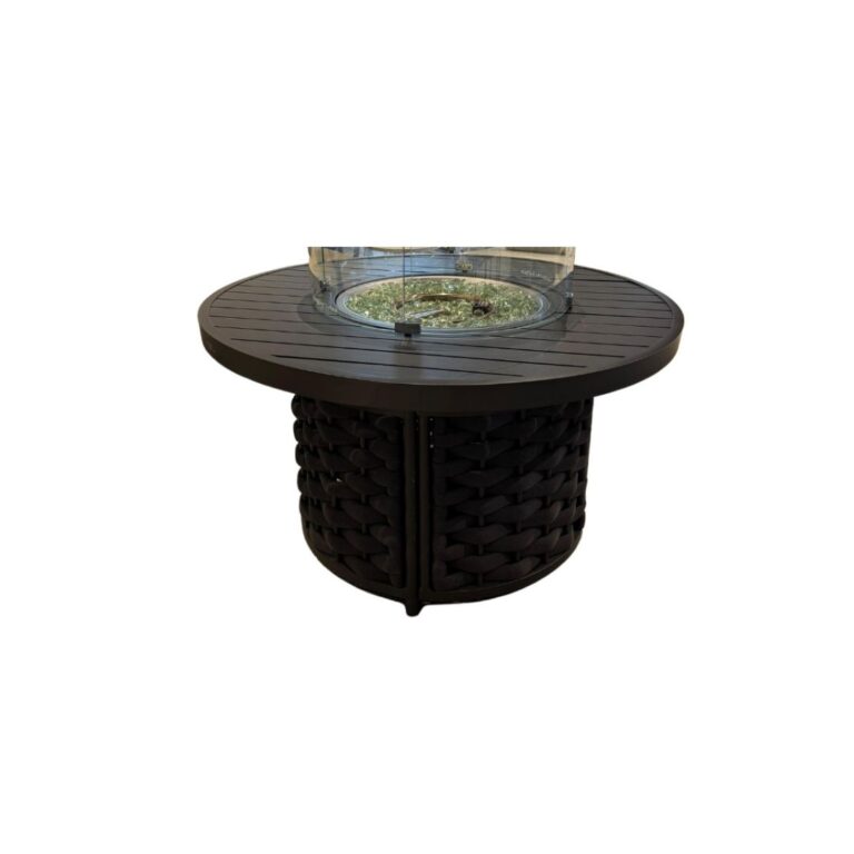 Hug fire pit and coffee table - outdoor fire table with mesh detail Zebrano Outdoor