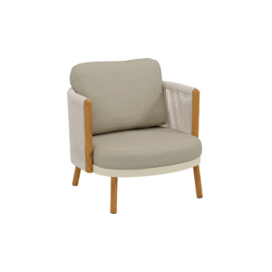 vatican teak single armchair, modern outdoor armchair with natural teak legs, zebrano garden armchair