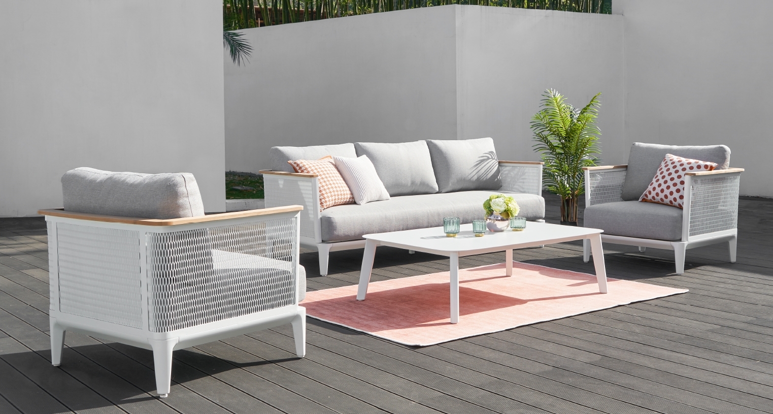 150193.01 Grid mesh sofa set of 4（1）