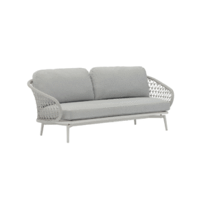 Cuddle Double Armchair Zebrano Outdoor Light Gray Wicker Weave Textured Modern Garden Furniture