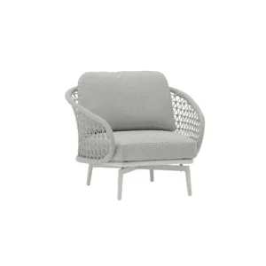 Cuddle Tekli Koltuk Zebrano Outdoor Açık Gri Hasır Örgü Dokulu Modern Bahçe Mobilyası