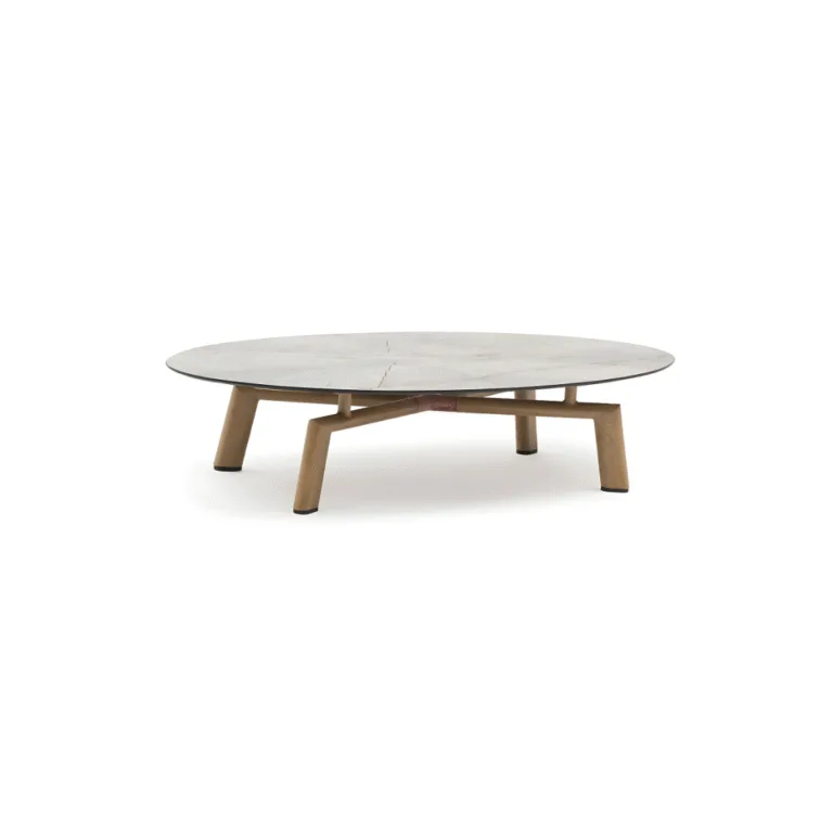 Lounge Orta Sehpa Zebrano Outdoor Modern Yuvarlak Tasarım Bahçe Mobilyası