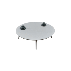 Petal Center Coffee Table Zebrano Outdoor White Round Top Wooden Legs Minimal Garden Furniture