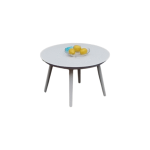 Petal Side Table Zebrano Outdoor White Round Top Wooden Legs Minimal Garden Furniture