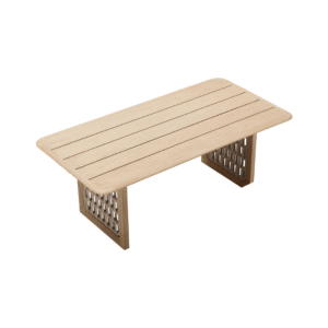 Riva Table Zebrano Outdoor Wood-Look Garden Table with Weave Weave Legs
