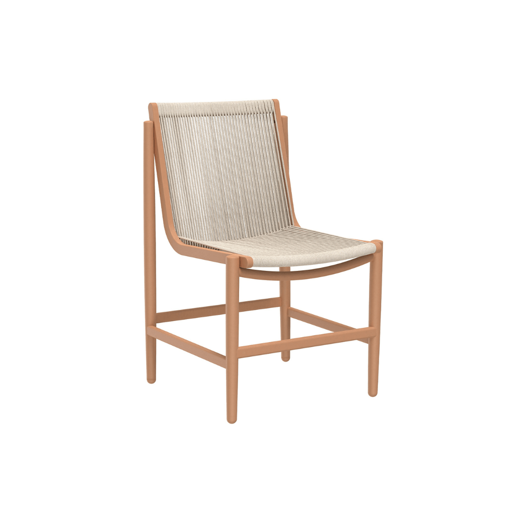 String Sandalye Zebrano Outdoor Ahşap Çerçeveli İp Örgü Dokulu Doğal Bahçe Mobilyası