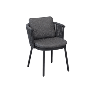 Vatican Alu Chair Zebrano Outdoor Anthracite Gray Weave Detailed Modern Garden Furniture