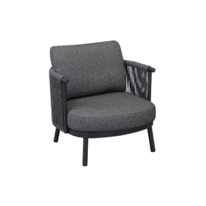 Vatican Alu Single Armchair Zebrano Outdoor Anthracite Gray Weave Detailed Modern Garden Furniture